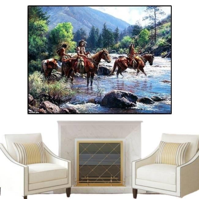 Pintura Vintage De Cavalo Indiano