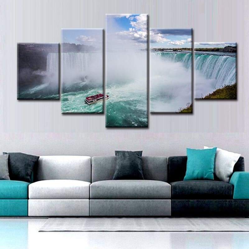 Pintura Vintage Das Cataratas Do Niágara