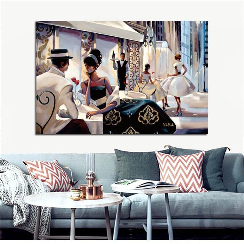 Pintura Vintage De Casal Americano