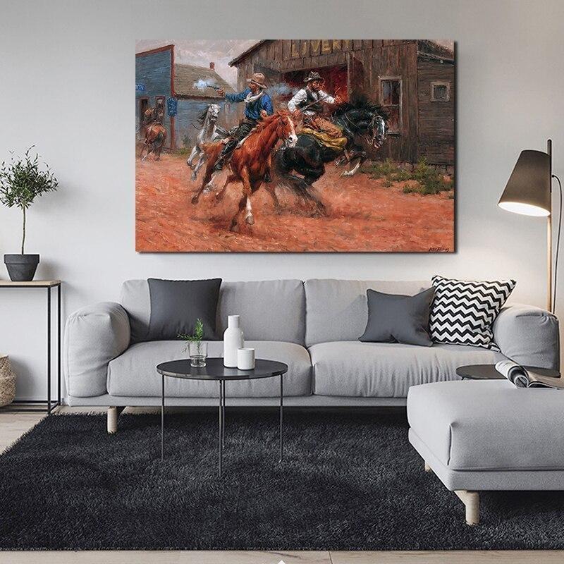 Pintura Vintage De Vaqueiro Ocidental