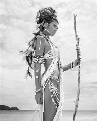 Pintura Vintage De Mulher Nativa Americana