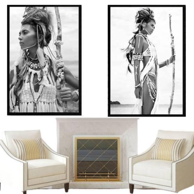 Pintura Vintage De Mulher Nativa Americana