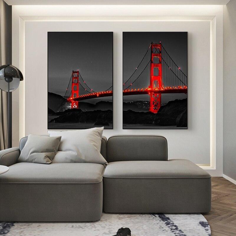 Golden Bridge Gate Pintura Vintage