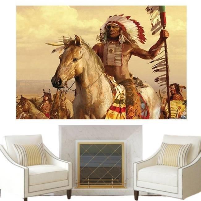 Pintura Vintage De Índio Americano