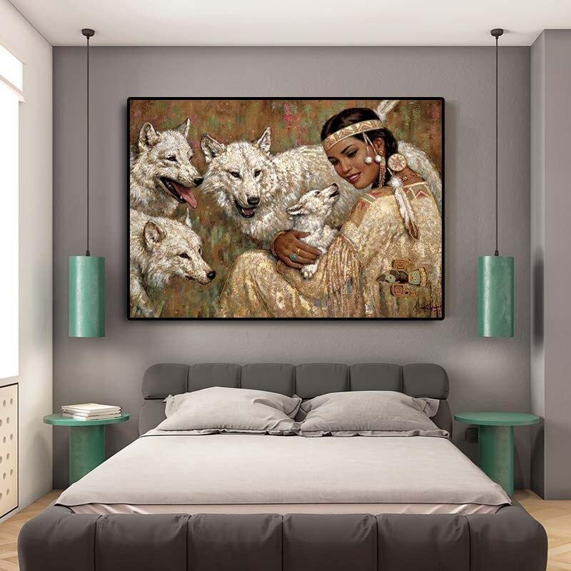 Pintura Vintage Indiana Colorida