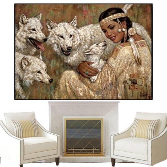 Pintura Vintage Indiana Colorida