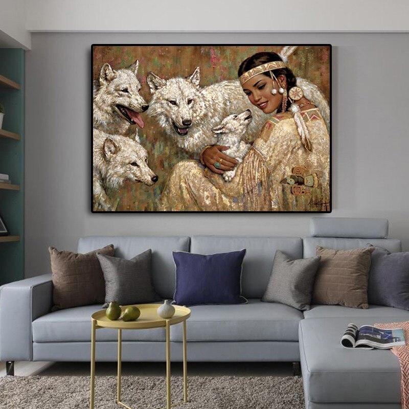 Pintura Vintage Indiana Colorida