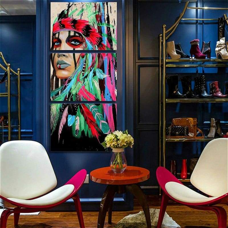 Pintura Vintage De Índio Americano