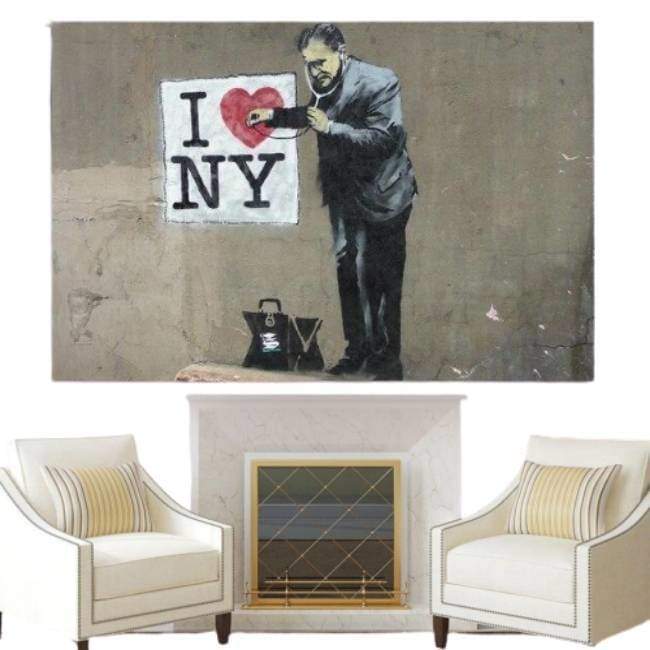 Vintage Vintage Eu Amo A Pintura De Nova York