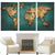Pintura Vintage De Mapa-Múndi