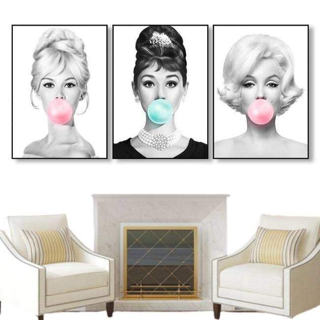 Pintura Vintage De Goma De Mascar De Marilyn Monroe