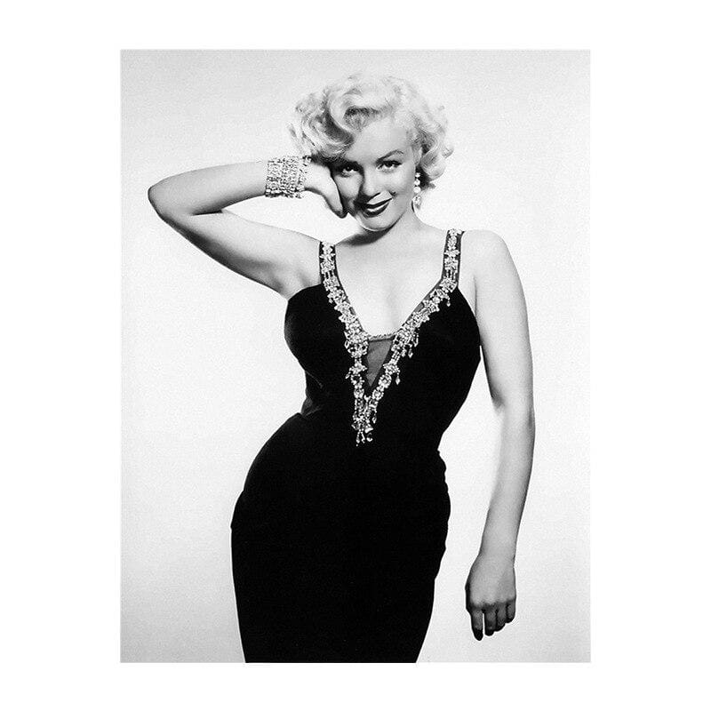Pintura Vintage Em Preto E Branco De Marilyn Monroe
