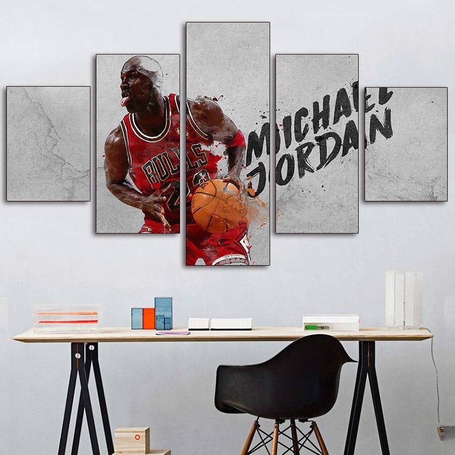 Pintura Vintage Em Preto E Branco De Michael Jordan