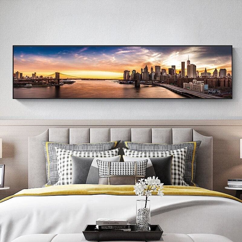 Pintura Vintage Ponte Do Brooklyn Em Nova York