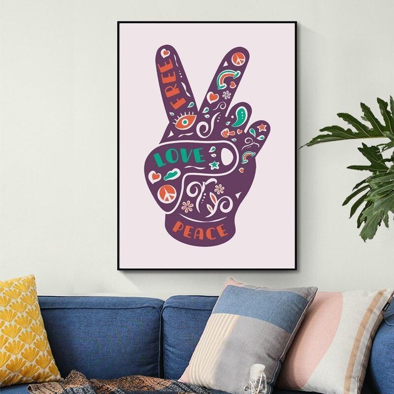 Pintura Vintage Paz E Amor