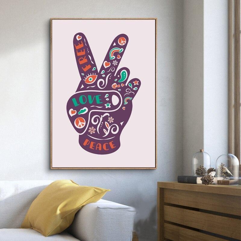 Pintura Vintage Paz E Amor