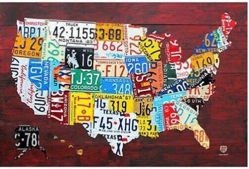 Tabela De Placas Vintage Dos Eua