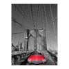 Pintura Vintage New York Brooklyn Bridge Vermelha
