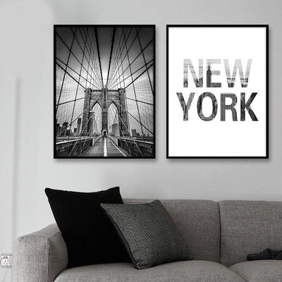 Pintura Vintage Nova York Manhattan Bridge