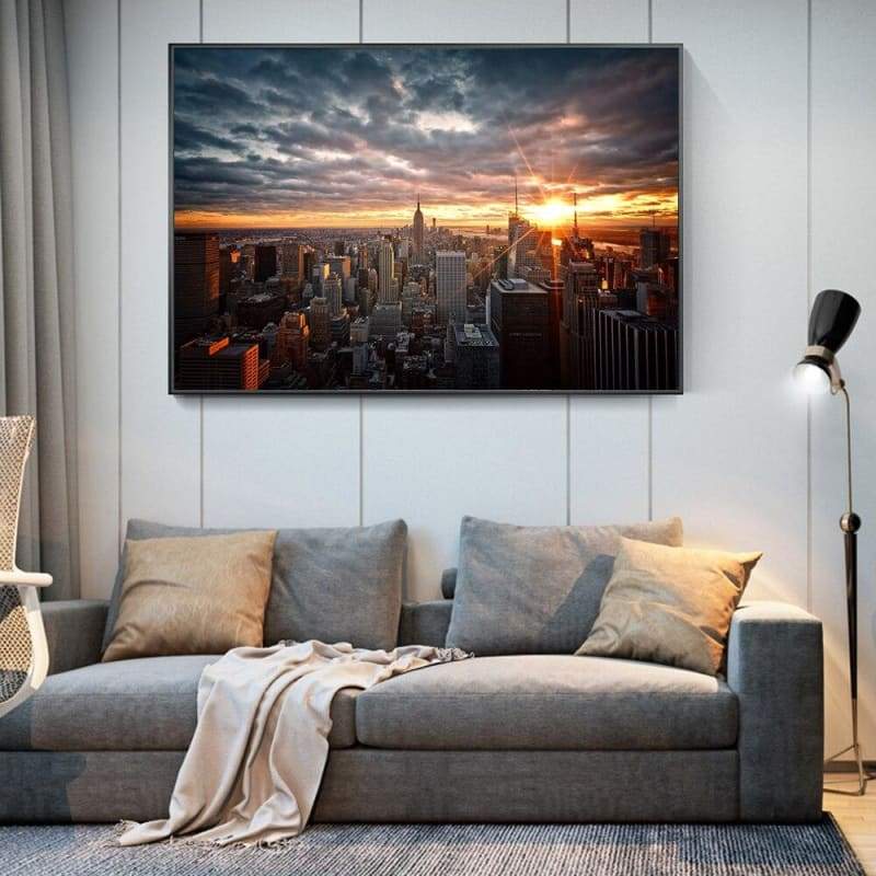 Pintura Em Tela Vintage Nova York