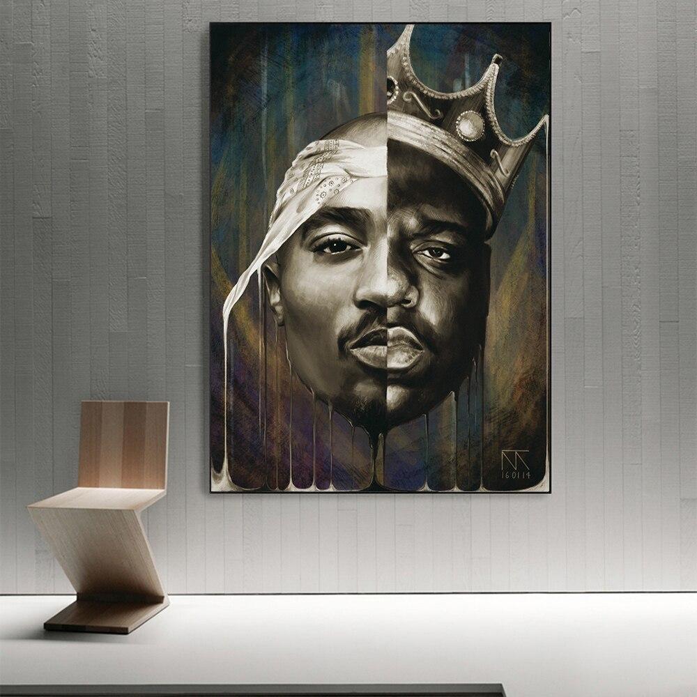 Pintura Vintage De Tupac Biggie