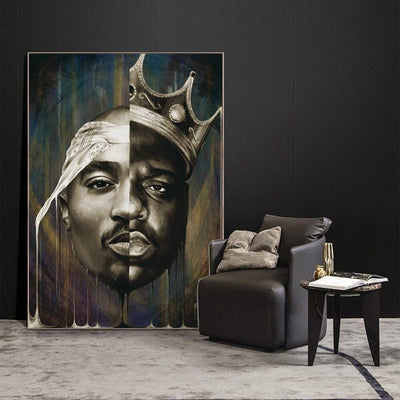 Pintura Vintage De Tupac Biggie