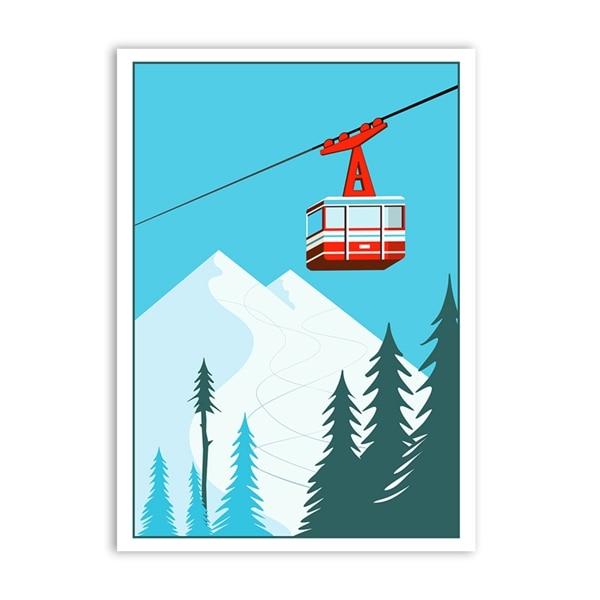 Pintura De Esqui Vintage