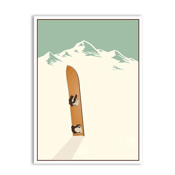 Pintura De Esqui Vintage