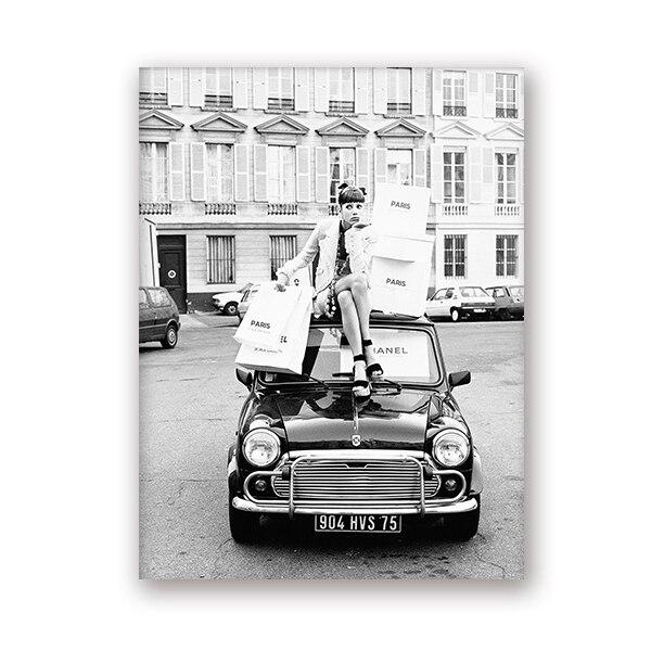 Pintura De Carros Antigos Em Preto E Branco