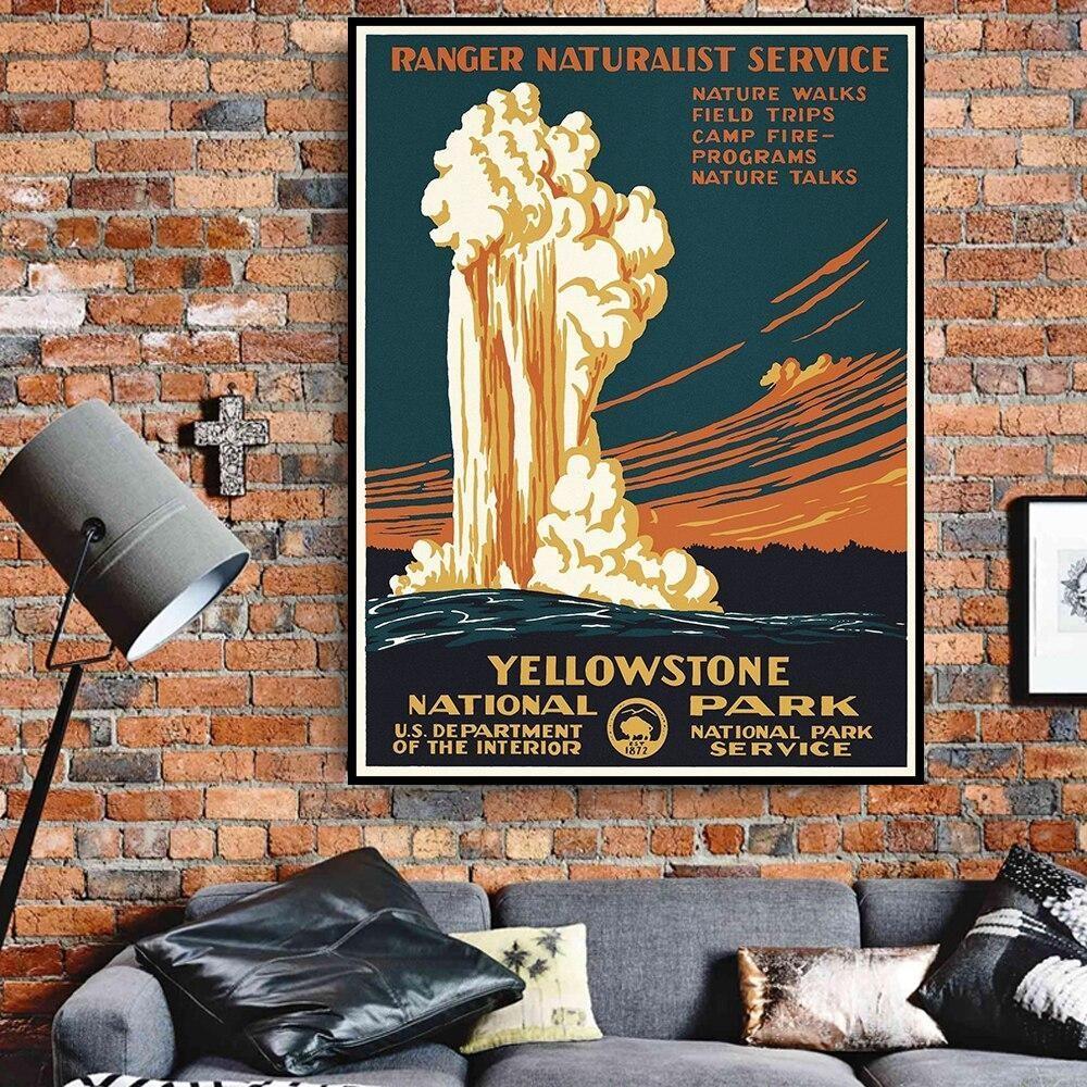 Pintura Vintage De Yellowstone