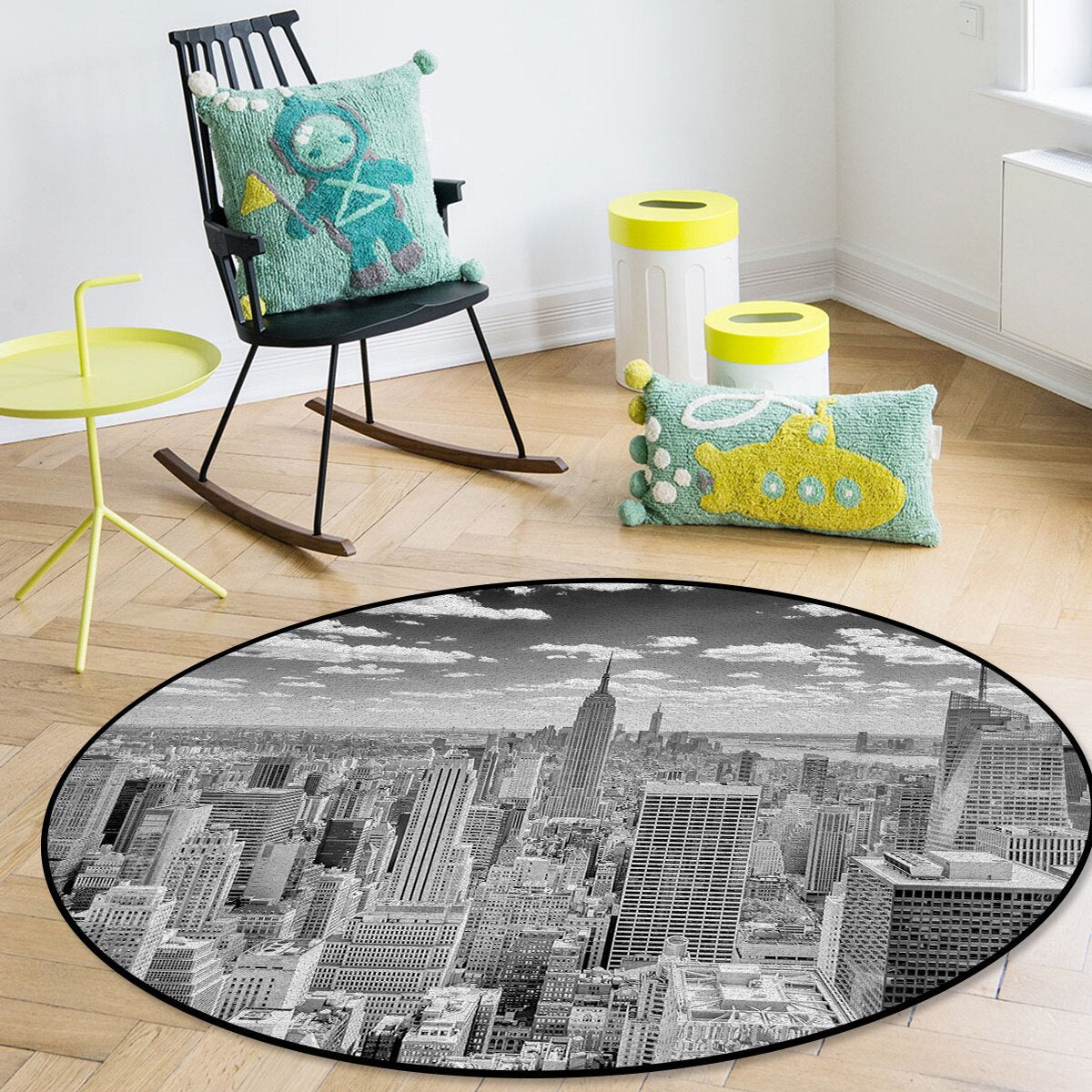 Tapete Vintage Redondo De Nova York