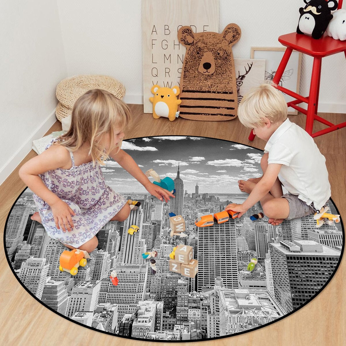 Tapete Vintage Redondo De Nova York