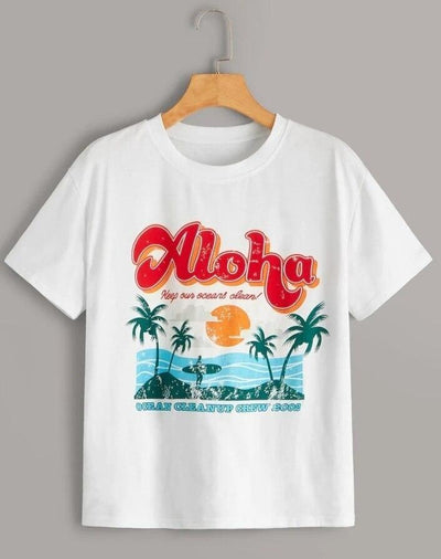 Camiseta Feminina Vintage Aloha