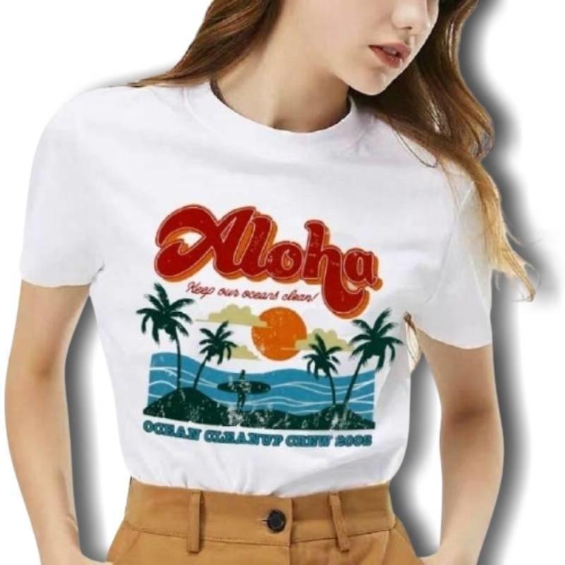Camiseta Feminina Vintage Aloha