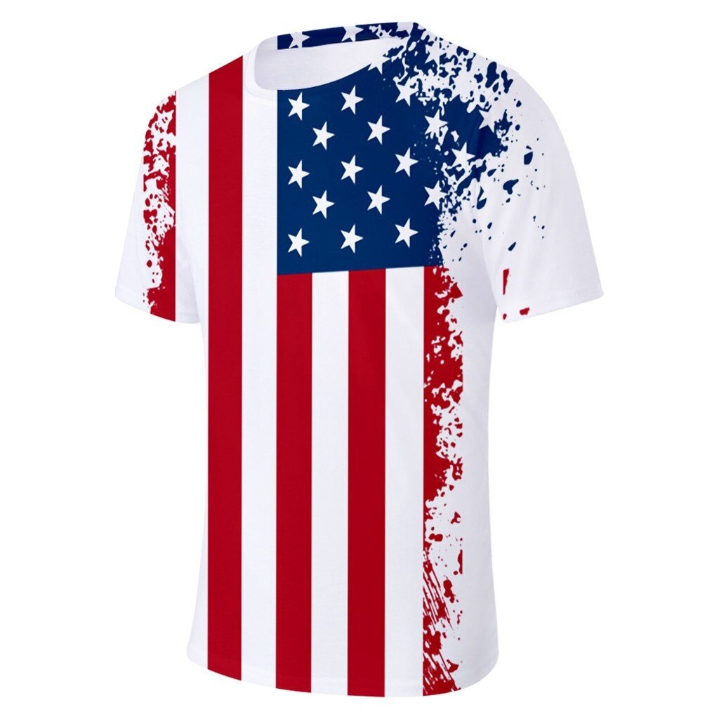 Camiseta Masculina Vintage Com Bandeira Americana