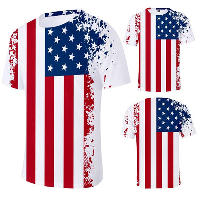 Camiseta Masculina Vintage Com Bandeira Americana