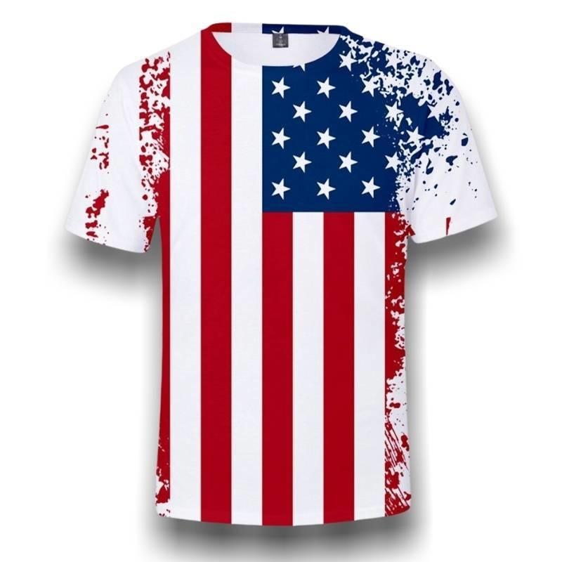 Camiseta Masculina Vintage Com Bandeira Americana