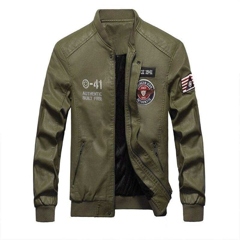 Jaqueta Piloto De Couro Vintage