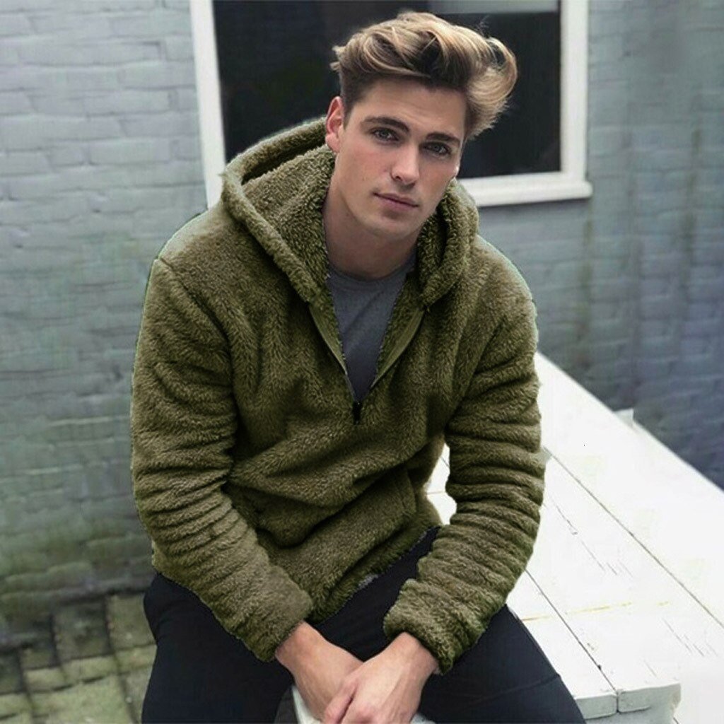 Jaqueta De Pelúcia Masculina Vintage