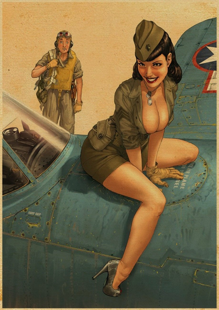Adesivos Pin-Up Americanos Da Segunda Guerra Mundial